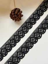Black Cotton Crochet Premium Nottingham Cluny Lace  5 cm/2"