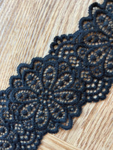 Black Soft Stretch Nottingham Lace 6.5 cm/2.75”