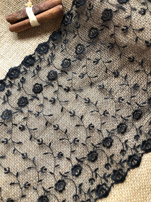 Black Crochet Lace Trim - 1.75