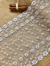13.7 m Ivory Embroidered Wide Tulle Double Scalloped Lace 22 cm/8.5"