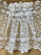 13.7 m Ivory Embroidered Wide Tulle Double Scalloped Lace 22 cm/8.5"