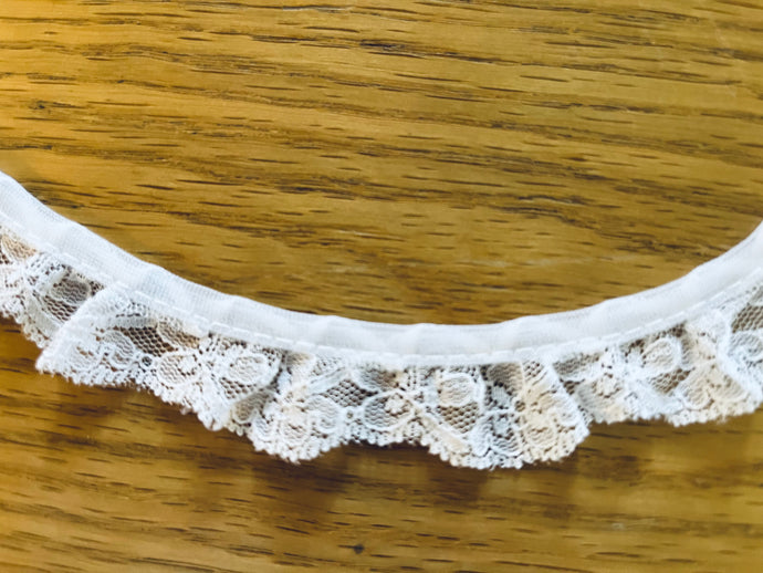 Pre gathered online lace trim