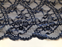 French Navy Stretch Wide Lace 24 cm/9.5"