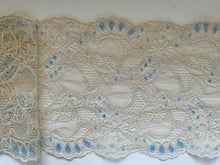 Delicate Pale Coffee Beige/Pale Blue Lace 15cm/6"