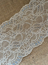 Delicate Pale Coffee Beige/Pale Blue Lace 15cm/6"