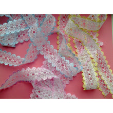 Eyelet Knitting in Lace Dovecraft White Cream Pink Blue Mint Peach Iridescent Rainbow Lilac Lemon Turquoise Orange Purple