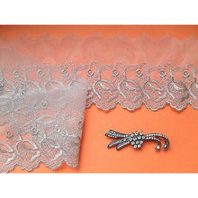 Mocha Coffee Taupe Embroidered Voile Lace Ribbon Trim 9 cm/3.5"