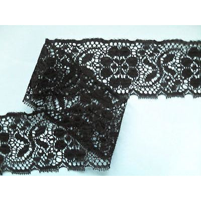 Black Nottingham Crochet Lace 7 cm/2.75