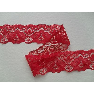 Pretty Red Nottingham Craft Lace  3.3 cm/1.25