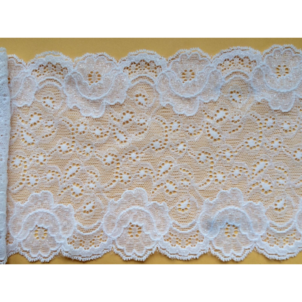 Ivory Stretch Iridescent French Lace 14.5 cm/5.75
