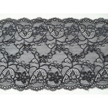 2 m Black Silky Soft Stretch Lace 17cm/6.75"