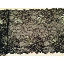 Chocolate Brown/Olive Green Stretch Lace 7"/16 cm