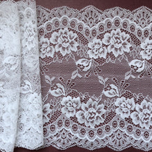 White Delicate Clipped Lace Wide 7.5"/19 cm