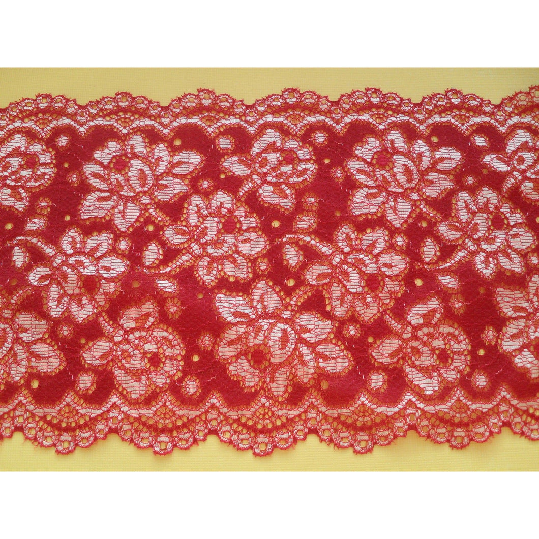 Red Scalloped Soft Lace 15 cm/6