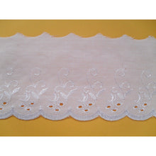 Quality 4" White Broderie Anglaise Trim