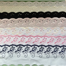 Bordure en dentelle Broderie Anglaise Blanc Crème Rose Noir Blanc/Rose Blanc/Marine Blanc/Multi 