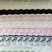Broderie Anglaise Lace Trimming White Cream Pink Black White/Pink White/Navy White/Multi