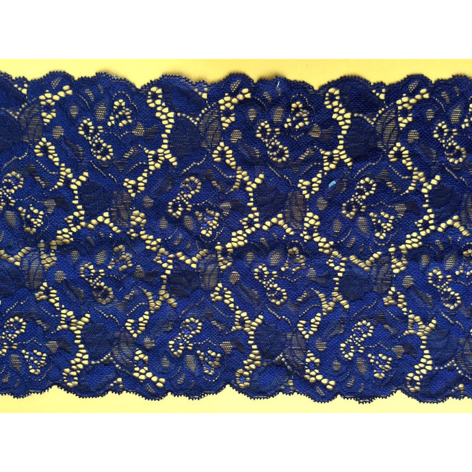 5 m Navy Blue Soft Stretch Lace  17cm/6.75