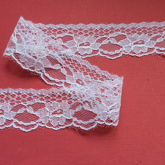 Dusty pink narrow lace trim, 3.3cm