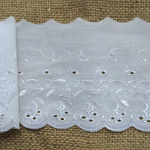 Quality 4" White Broderie Anglaise Trim