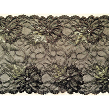 Chocolate Brown/Olive Green Stretch Lace 7"/16 cm