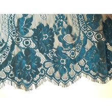 Teal Blue Green Wide Eyelash Lace Flounce  46 cm/19"