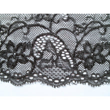 2 m Black Silky Soft Stretch Lace 17cm/6.75"