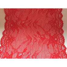 Beautiful Scarlet Red Stretch Wide Lace 24 cm/9.5"