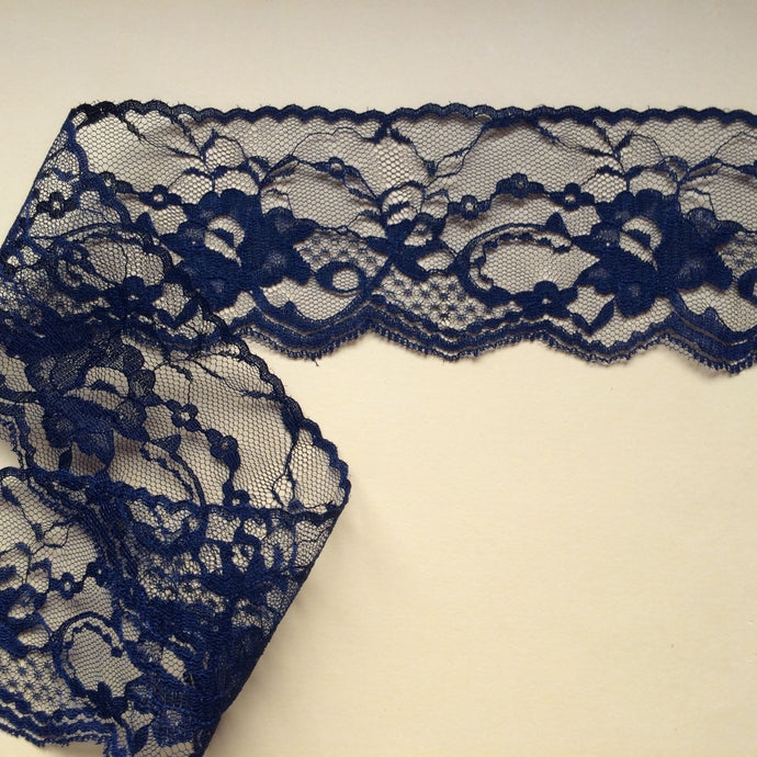 Delicate Black Nottingham Lace  2.75”wide