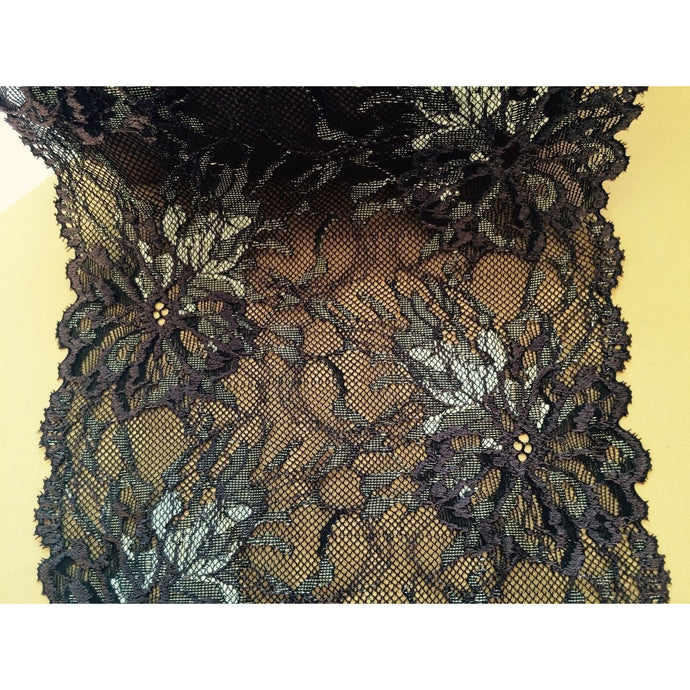 Chocolate Brown/Olive Green Stretch Lace 7