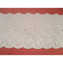 Bordure de broderie en dentelle anglaise crème ivoire 11 cm/4"