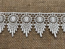 Quality Guipure Venise Lace Trim 5 cm/2" White, Ivory Black