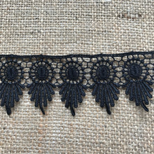 Quality Guipure Venise Lace Trim 5 cm/2" White, Ivory Black