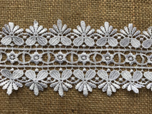 Garniture en dentelle de mariée guipure 3" blanc ivoire noir