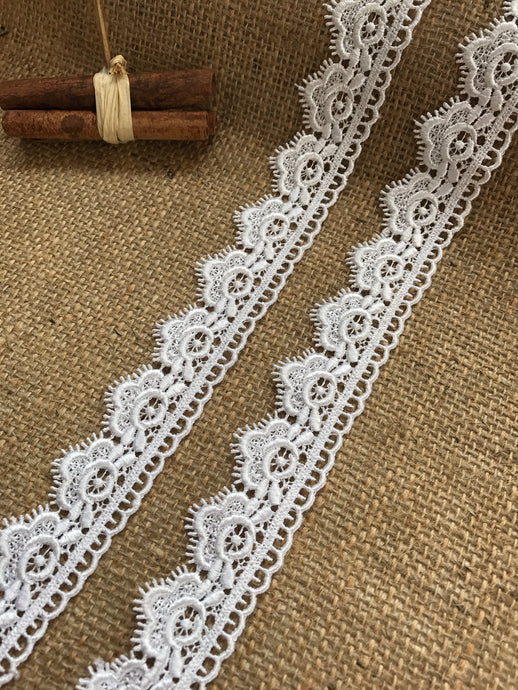 White Heavy Guipure Venise Lace Trim 2.4 cm/1