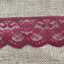 Quality Nottingham Lace 2.5"/7cm White, Ivory, Black, Pink, Blue, Navy, Grey, Cerise Pink, Red, Dusky Pink, Burgundy