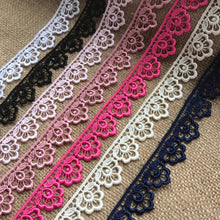 Satin Guipure Lace Trim  2.5 cm/1" White, Ivory, Black, Navy Blue, Pink, Dusky Pink, Cerise Pink