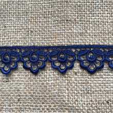 Garniture en dentelle Guipure satinée 2,5 cm/1" Blanc, Ivoire, Noir, Bleu marine, Rose, Rose sombre, Rose cerise