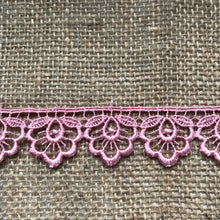 Satin Guipure Lace Trim  2.5 cm/1" White, Ivory, Black, Navy Blue, Pink, Dusky Pink, Cerise Pink