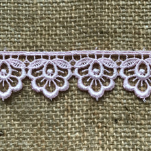 Satin Guipure Lace Trim  2.5 cm/1" White, Ivory, Black, Navy Blue, Pink, Dusky Pink, Cerise Pink