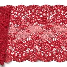 Red Delicate Clipped Lace Wide 7.5"/19 cm