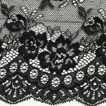 Black Delicate Clipped Lace Wide 7.5"/19 cm