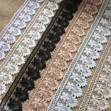 Satin Guipure Lace Trim 2"/5 White, Ivory, Black, Rose Gold. Antique Gold, Silver