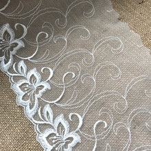Ivory Embroidered Bridal Tulle Lace  23 cm/9"
