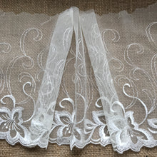 Ivory Embroidered Bridal Tulle Lace  23 cm/9"