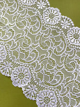 Delicate White Soft Stretch Wide  Lace 17cm / 7`'  Lingerie Craft Table Runner