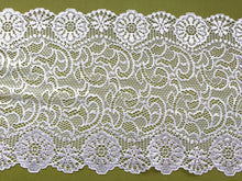 Delicate White Soft Stretch Wide  Lace 17cm / 7`'  Lingerie Craft Table Runner