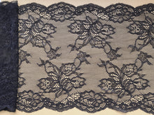 5 m Black Stretch Fine Clipped Lace Trim 20 cm/8"