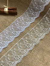 Délicate bordure en dentelle de mariée en tulle brodé 5 cm/2" blanc et ivoire