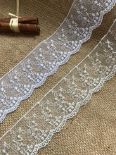 Delicate Embroidered Tulle Bridal Lace Trim 5 cm/2" White and Ivory